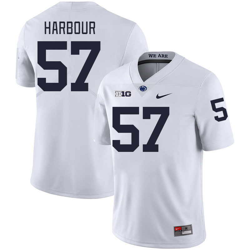 Men #57 Donnie Harbour Penn State Nittany Lions College Football Jerseys Stitched-White